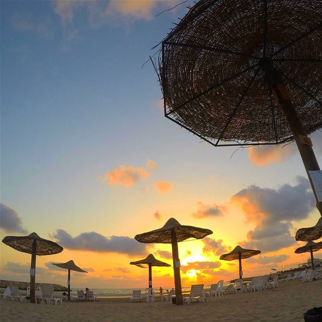 Even the Sunset🌅 has a special view @resthousetyr   sunset  summer  beach... (Soûr, Al Janub, Lebanon)