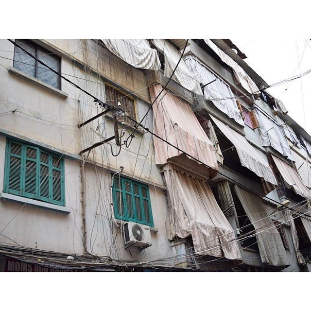 Every building in Beirut has its own charm, but somehow they all have the same curtains! liveauthentic (Burj Hammud)