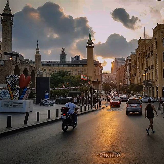 Everybody moves..Everything changes,,Even These August grey clouds will... (Downtown Beirut)