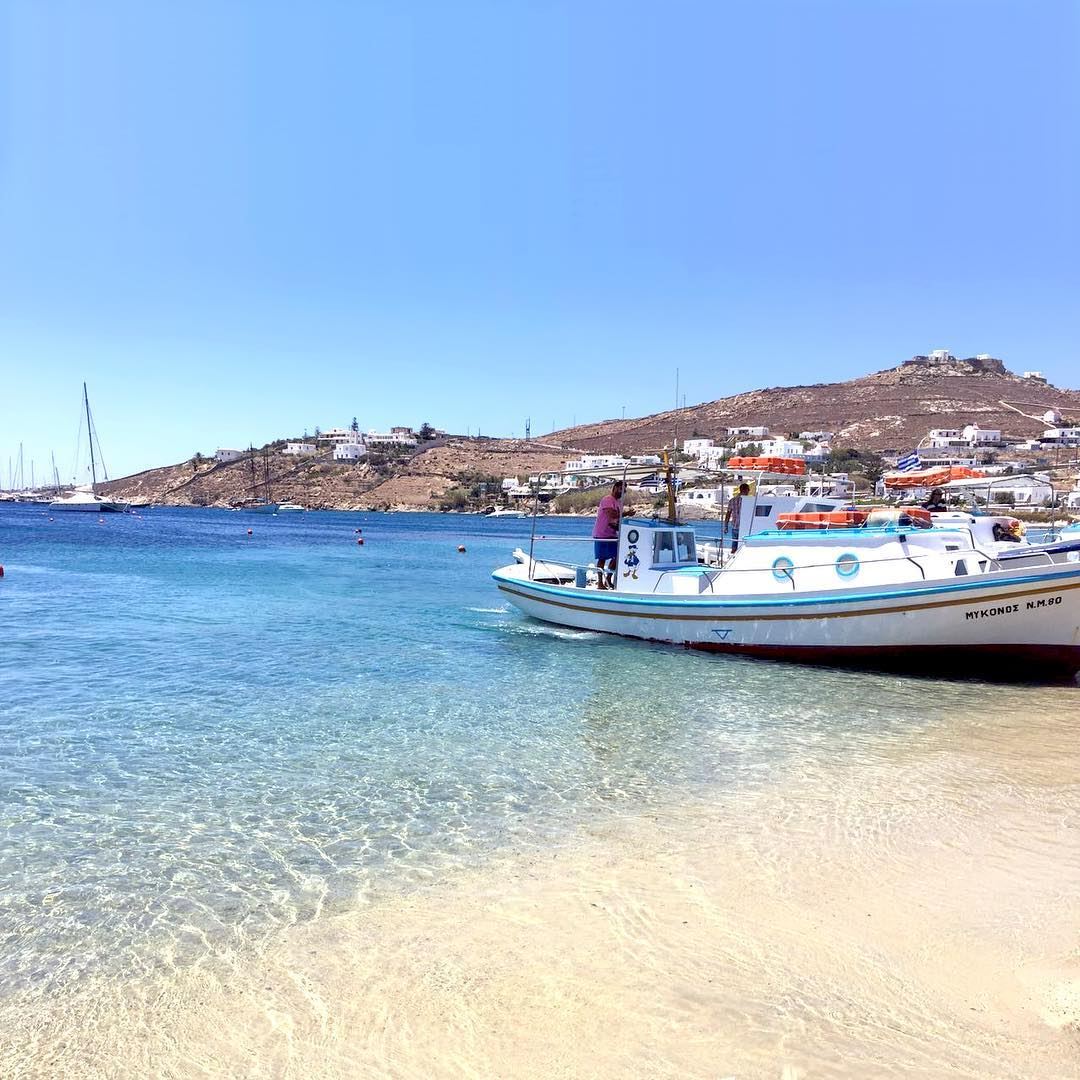 Exploring the Clear waters of  Mykonos, refreshing and super cold zzzz.... (Ornos Beach)