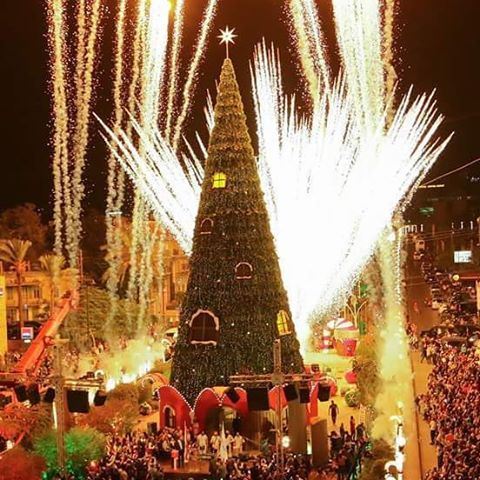 Explosion of Fireworks when Lighting Up the Christmas Tree (Byblos - Jbeil)