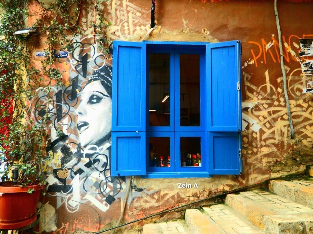  fairouz  wall  drawing  gemmayze  art  window  good  amazing  beautiful ... (جميزة-Gemmayza)