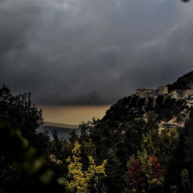 fall in Ehmij ..... lebanon  livelovebeirut  clouds  raincloud ...