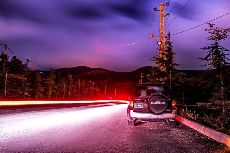 Fast moving cars and clouds Follow my photography feed @charbelabdelahad.p (Zaarour)