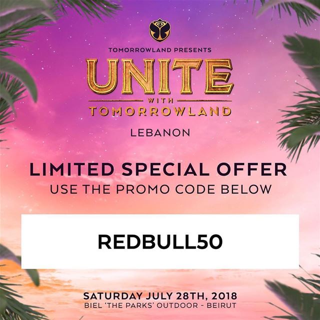 Few days left for “UNITE with Tomorrowland Lebanon” 🇱🇧Use the promo... (Beirut, Lebanon)