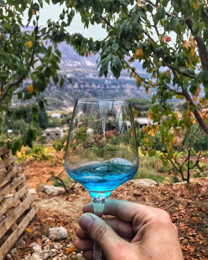 Finally tried the blue wine👌🏼! Thank you @smurfs for your warm welcome ... (Smurf Village)