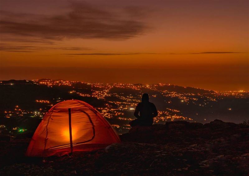 Find bliss Stay a while⛺..... camping camp tents tent sky sunset... (Falougha, Mont-Liban, Lebanon)