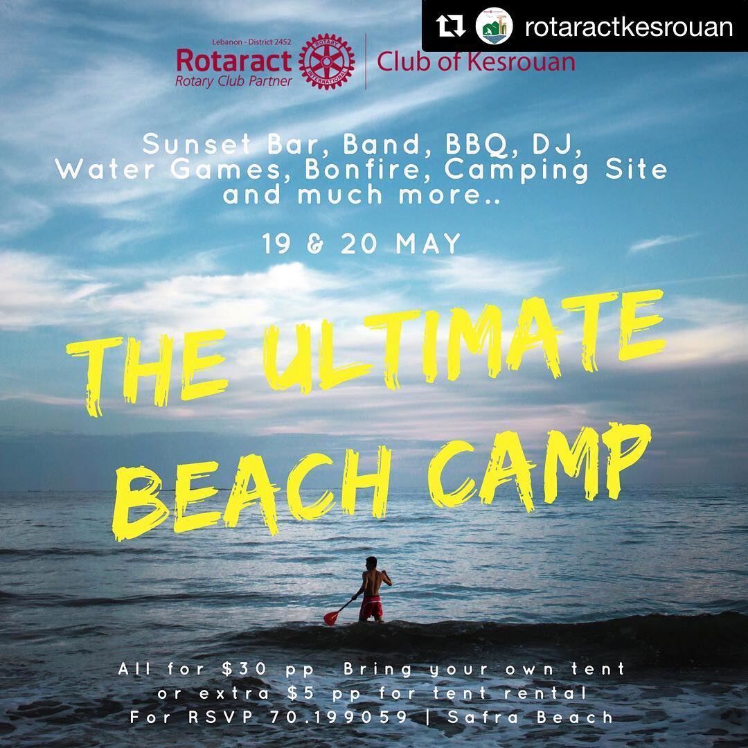 ✨ Find us there on Sunday May 20th! ✨ Repost @rotaractkesrouan with @get_r (Safra Beach)