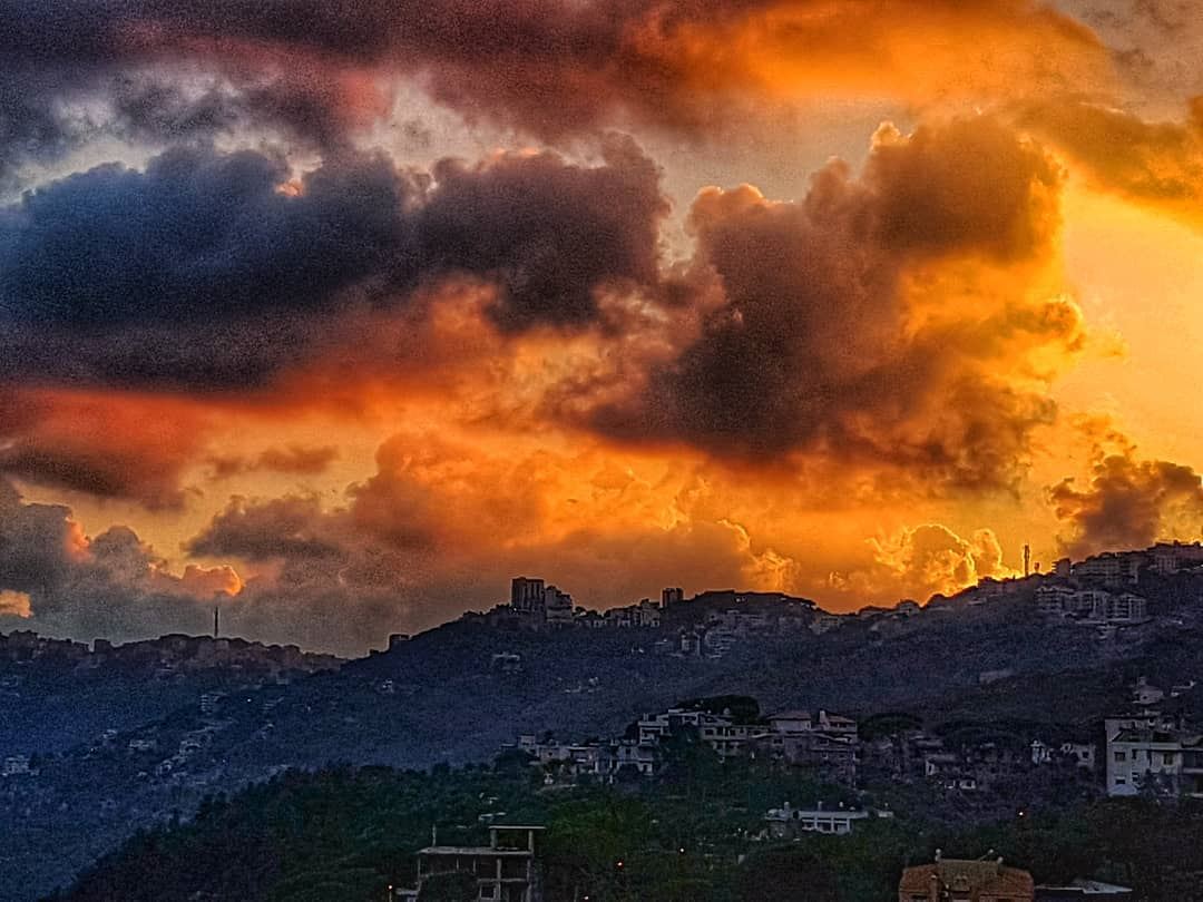 Fire in the sky over Brummana  brummana  sunset  sunset_lovers  sunsetsky ... (Brummana)
