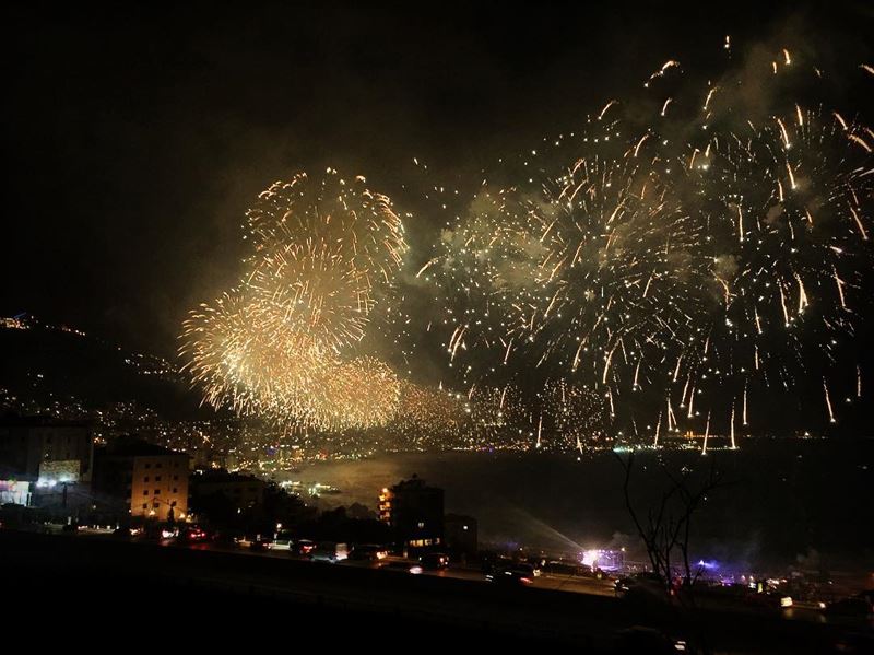  fireworks  lights  light  colors  colorful  night  festivities  sea ... (Adma, Mont-Liban, Lebanon)