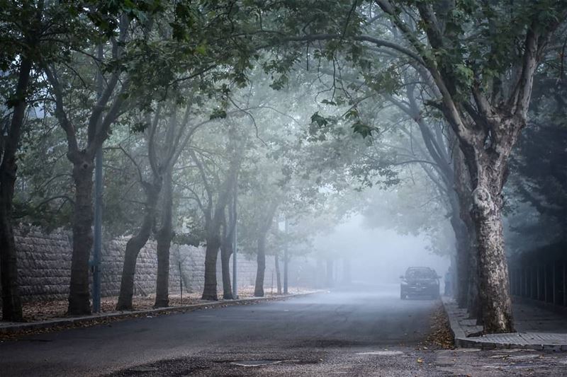 First days of Fall - Cold Foggy evening at Sawfar Cornish 5-9-2018 | Sorry... (Sawfar, Mont-Liban, Lebanon)