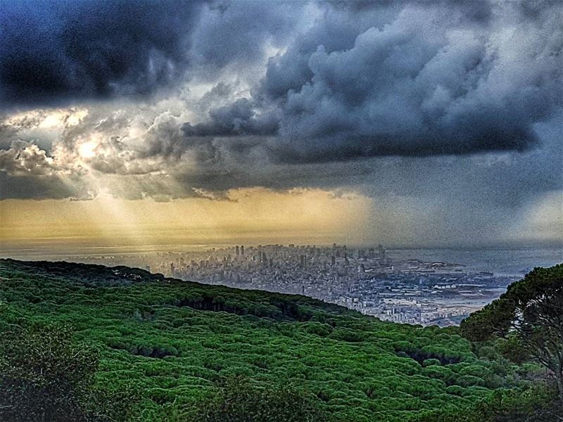 First rain over Beirut City   rain  autumn  beirut  beirutcity ... (Brummana)