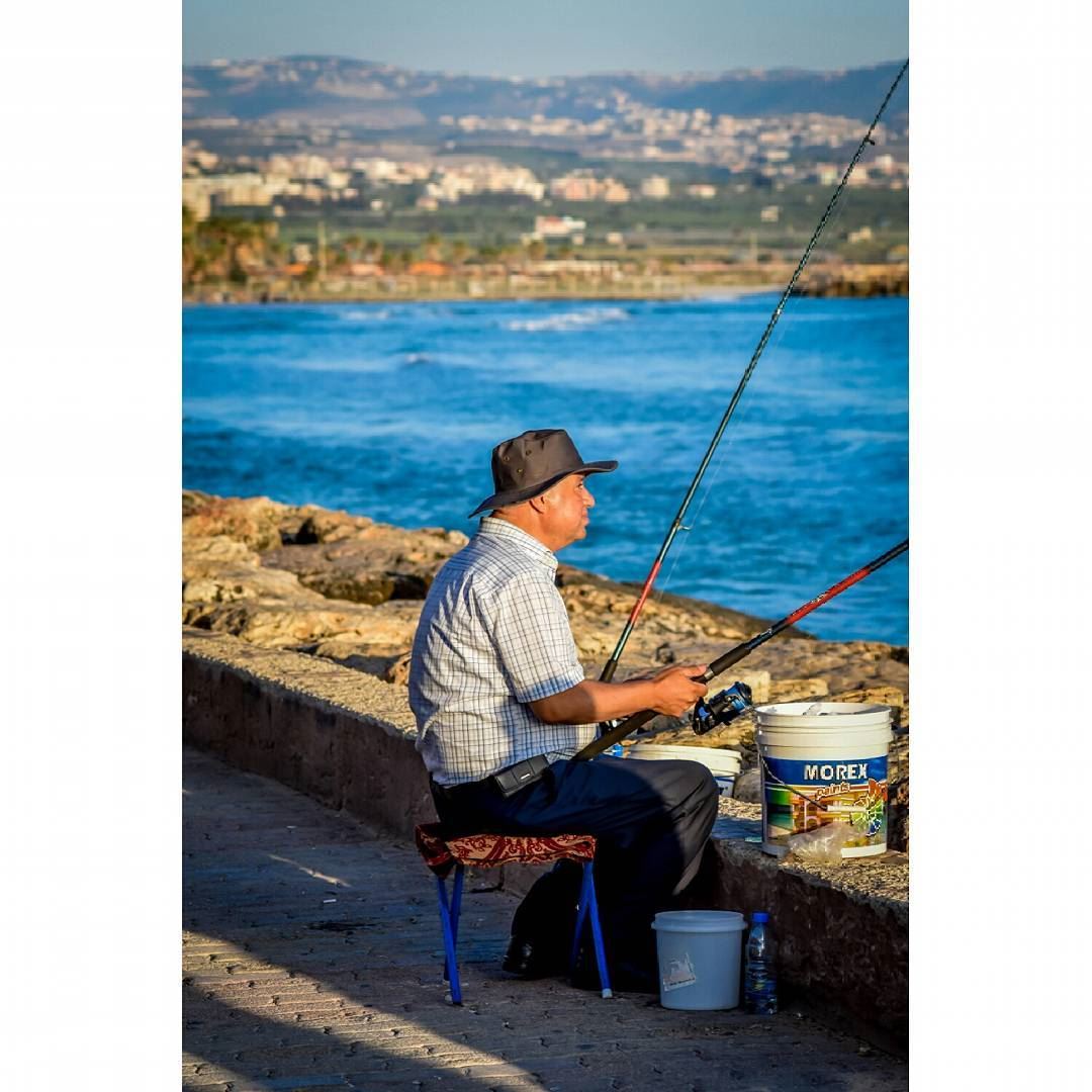  fishing  sea  fishinglife  fisherman  fish  summer  sport   photooftheday... (Tyre, Lebanon)