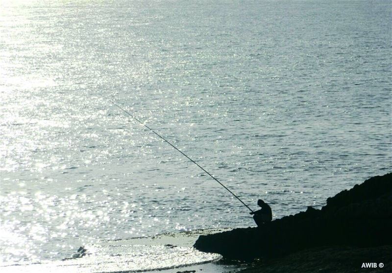  fishing  streetphotography  shadow  outdoors  guy  tourism  landscape ... (Pigeon Rock Beirut.)