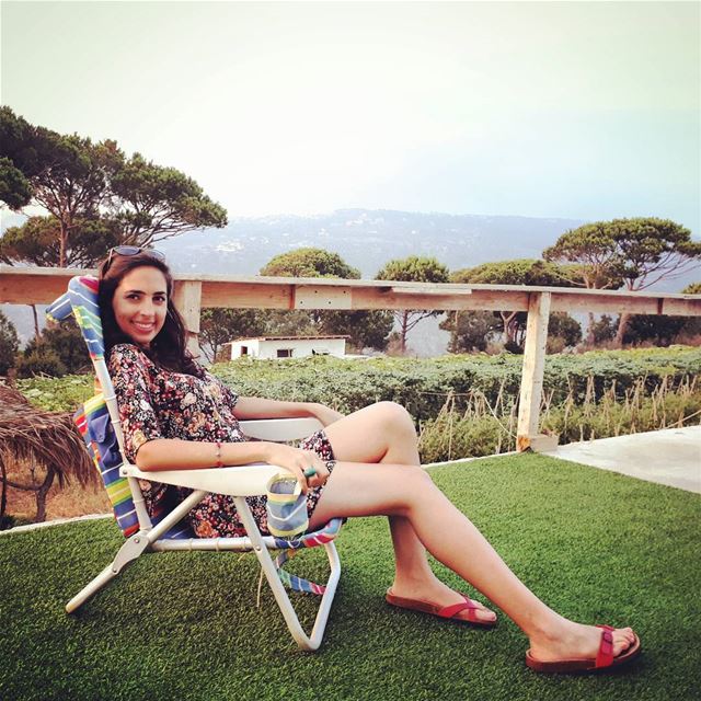  flower  girl  colorful  garden  pine  trees  smile  mountains  landscape ... (Aïn Mouaffaq, Mont-Liban, Lebanon)