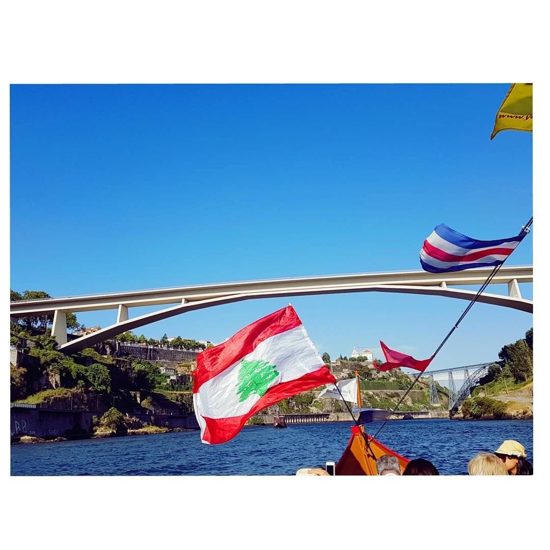 Flying Lebanese Flag over Douro river~The river is called douro which... (Douro River)