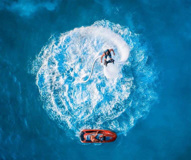 Flying over a fly-board Photo taken with the @djiglobal Phantom 4... (White Beach)