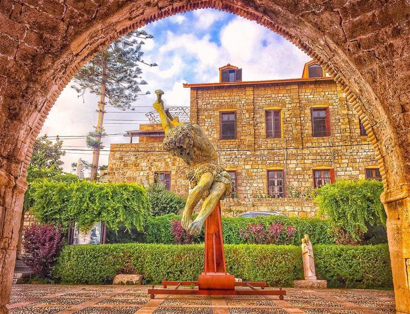 For God so loved the World that He gave his one and only Son, that whoever... (St Jean Marc Church, Byblos)