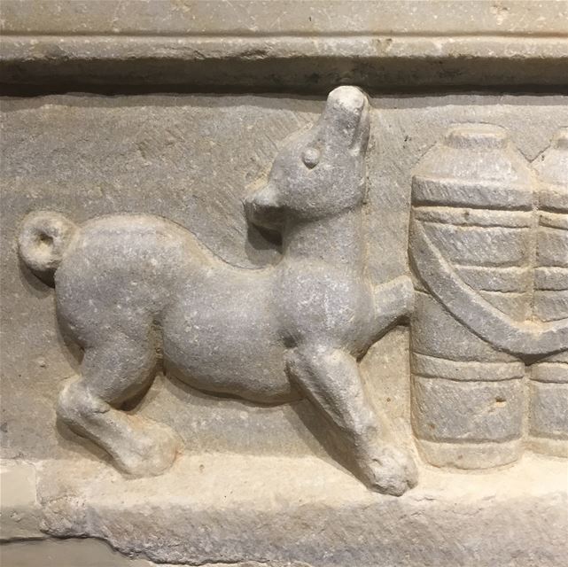for the love of dogs!details of an engraving from a Sarcophagus! Roman... (National Museum of Beirut)