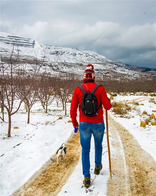 Foreboding skies aren't enough to keep us indoors🐾❄---------------------- (Ehden, Lebanon)