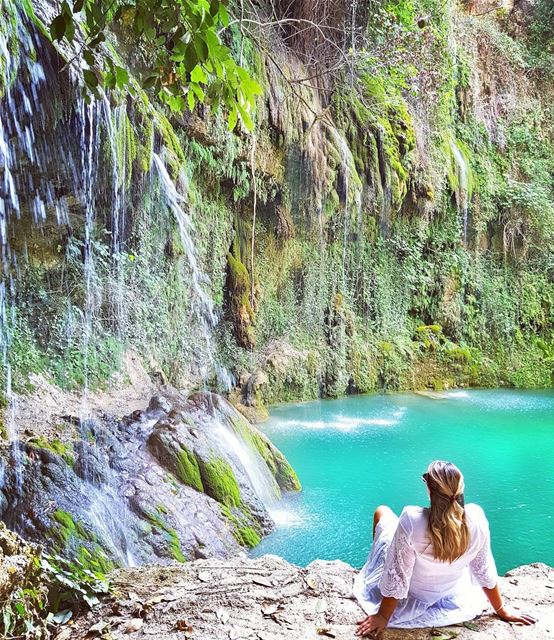 Found a place where I belong... 💚💦💚 Surrounded by stunning cascades and... (Baakline, Mont-Liban, Lebanon)
