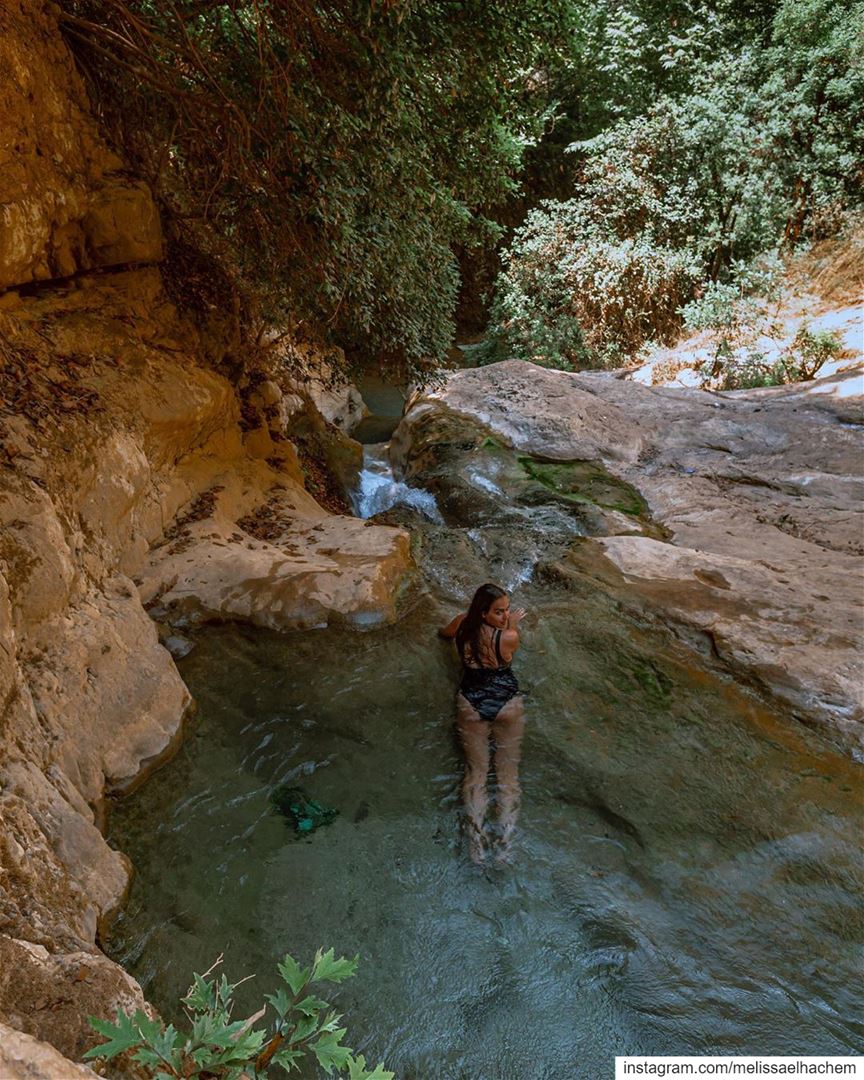 Found my own natural pool at the end of our hiking trail; will be staying... (Lebanon)