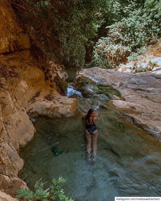 Found my own natural pool at the end of our hiking trail; will be staying... (Lebanon)