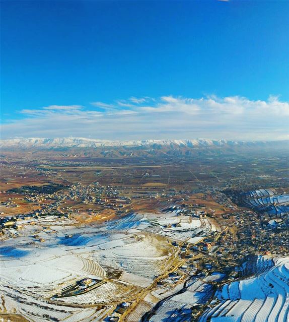 Fourzol from above as you can see Rayak Airforce base, the Bekaa Valley... (Fourzol, Béqaa, Lebanon)