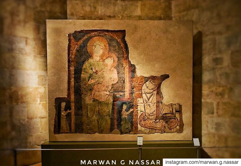 Fresco of The Virgin Mary & Jesus Christ..-Beirut, 13th Century-The... (National Museum of Beirut)
