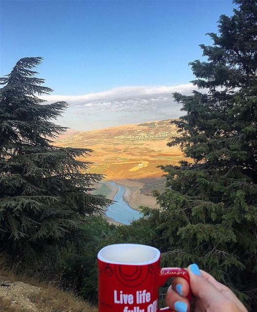 Friday Afternoon be like 💆🏼☕️ bekaa  valley  sunset  coffee  nescafe ... (Saghbîne, Béqaa, Lebanon)