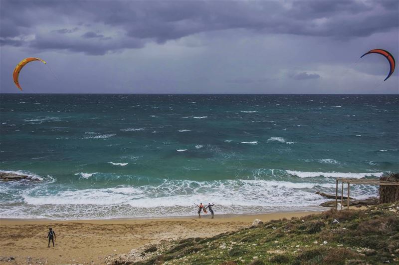 Friends harnessing the storm🇱🇧🌊🇱🇧  lebanon  lebanontraveler  batroun ... (Batrouniyat)