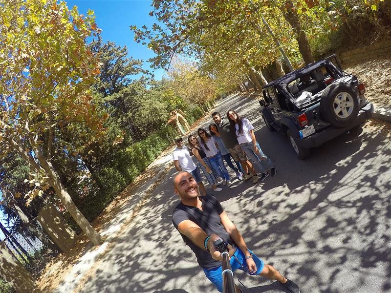 🚙🍂  friends  roadtrip  sawfar  trip  wrangler  car  autumn  fall  leaf ... (Sawfar, Mont-Liban, Lebanon)