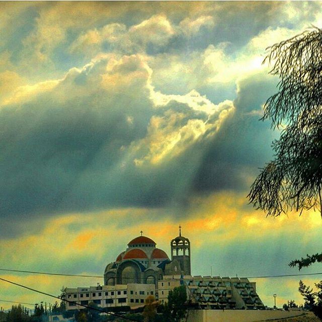 Frm north lebanon church religion  church christian  cloudy  sunrays ...
