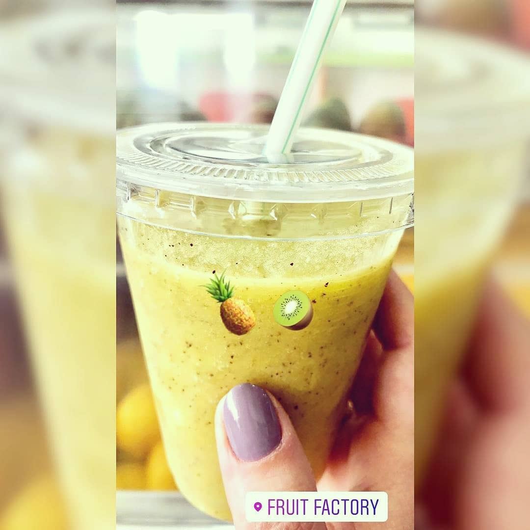 @fruitfactoryleb -  Juice of the day  Pineapple  Kiwi 🍍🥝  detoxifying ... (Fruit Factory)