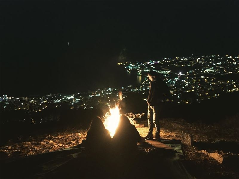 Full moon night!.... fullmoon  fire  hike  tea  like4like ... (Jounieh - Harissa)