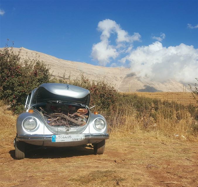 Getting ready for the campfire🔥!!!... autumn  volkswagen  clouds  sky... (Mount Sannine)