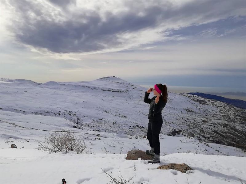 Go where you feel the most alive 🏔️ ... Snowshoeing in Paradise 🇱🇧 ... (Sannin, Mont-Liban, Lebanon)