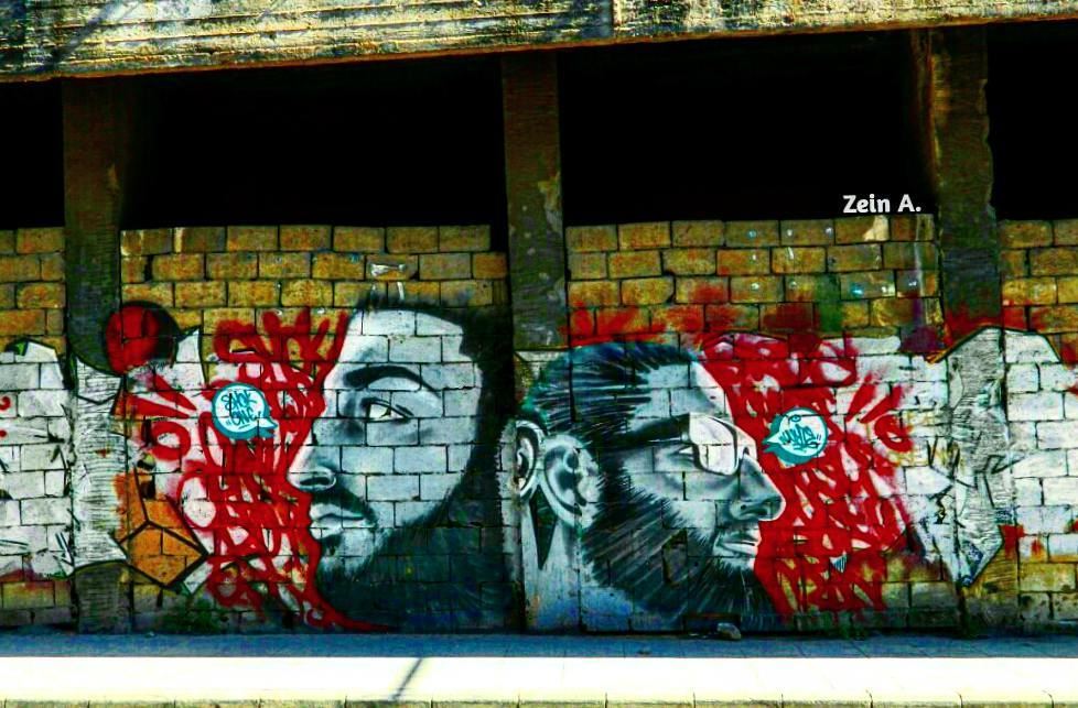  good  evening  graffiti  wall  two  faces  beard  noperson  daylight ... (Monot, Achrafieh)