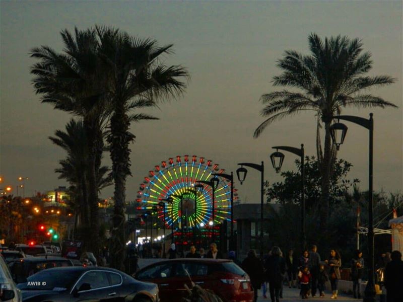  good  evening  spin  wheel  people  streetphotography  trees  photography... (Manara Beyrouth)