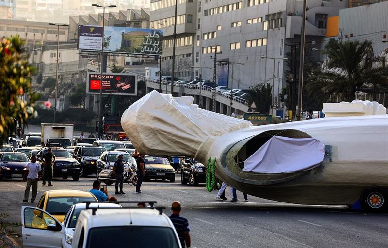 Good morning Beirut. A 40 tons and 23m statue of Saint Charbel is being...