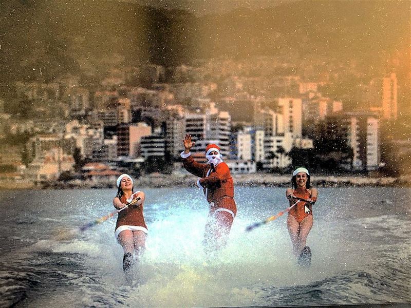 Good morning Beirut.  Beirut  Lebanon  Christmas  santa  waterski ...