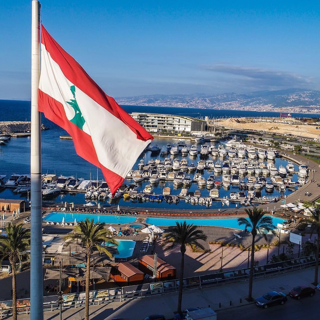 Good Morning Beirut City📍🇱🇧🚁By @rabzthecopter  ZaytounaBay ... (Saint-George Hotel,Yacht Club & Marina)