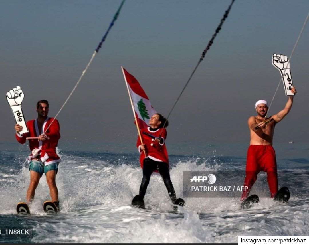 Good morning Beirut.  revolution  Santa لبنان_ينتفض   Lebanon  waterskiing...
