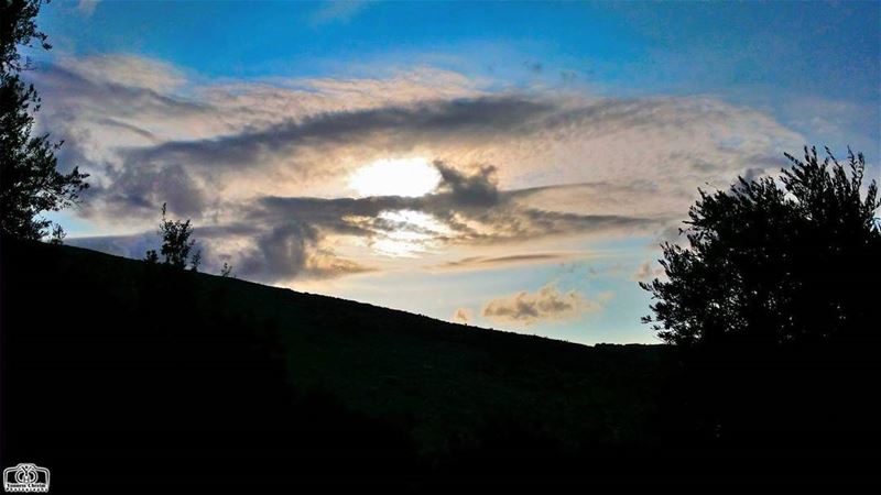 Good morning from Houmine Al Fawka  autumn  clouds  sun  olive  nature ...