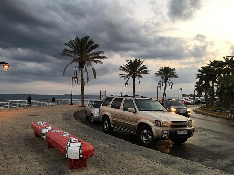 Good morning  sea  ocean  walk  sports  beirut  cloud  rainbow ... (Manara Palace Café)