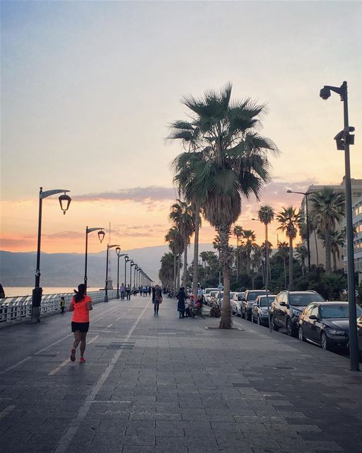 Good morning Sporting  sea  ocean  walk  sports  beirut  cloud ... (Manara Palace Café)