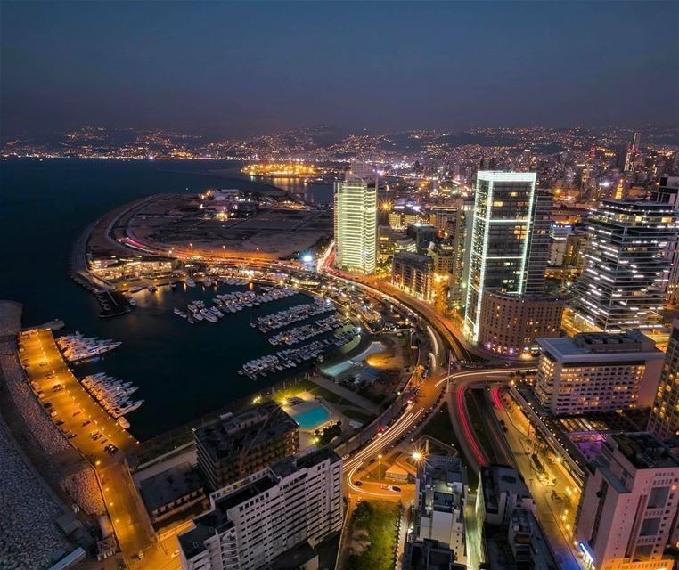 Good Night Beirut 🌙By @al_1002  ZaytounaBay  ZeitounaBay ... (Zeitouna Bay, Beirut , Lebanon)