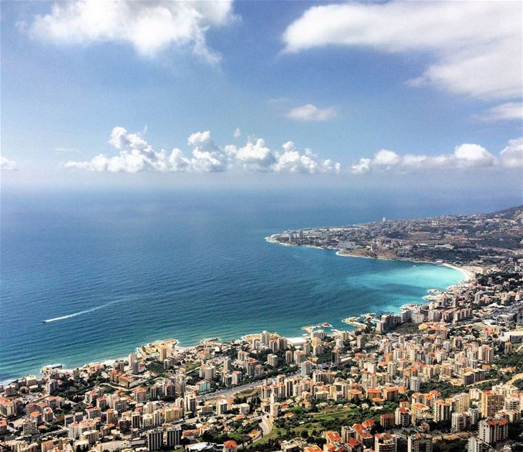 Good vibes happen on the tides 💙 TGIF  jounie  jounieh  bay  beach ... (Bay Of Jounieh)