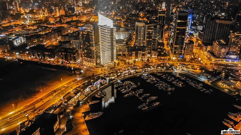 Goodnight from beirut 🌃 streetphotography  urban  aerialphotography ... (Beirut Waterfront)