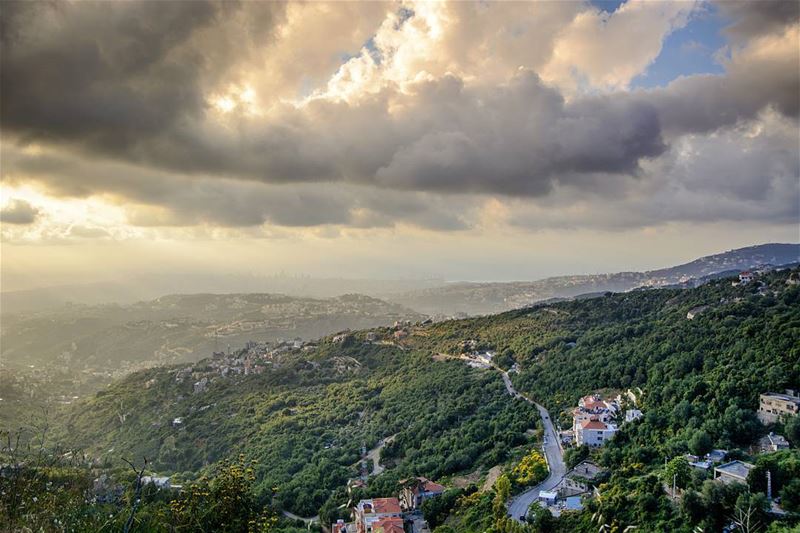 .Gorgeous sunset colors over Beirut | Aley road, Lebanon | HDR | ND-Gradie (Aley)